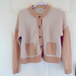 Madewell Tan and Cream Cardigan Sweater